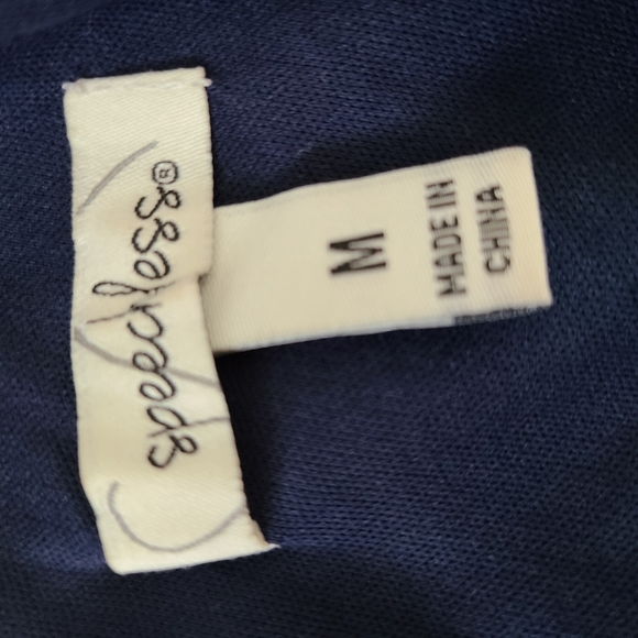 Blue Scalloped High Neck Pant Suit/Romper - Picture 3 of 6